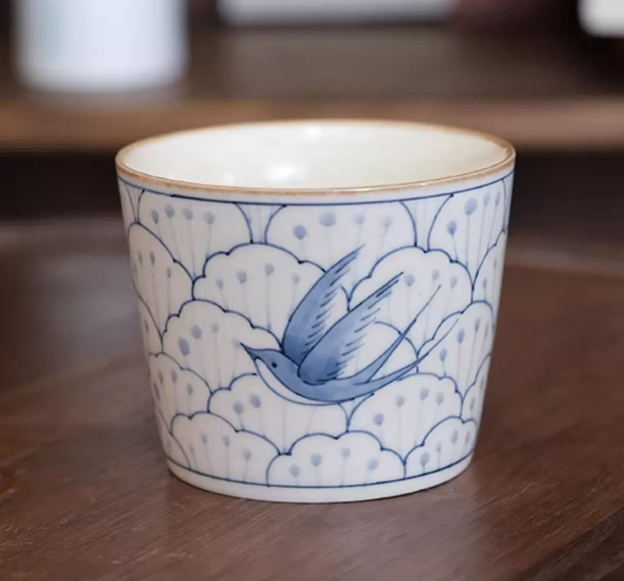 Spring Swallows Handpainted Cup
